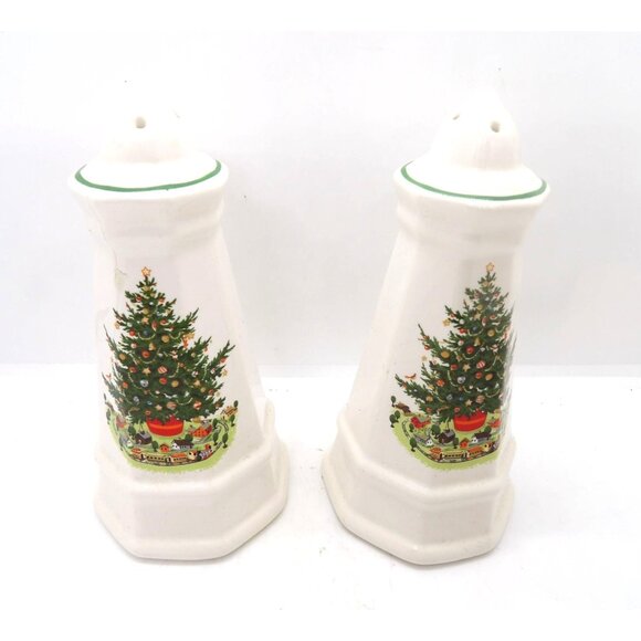 Christmas Holiday Dinner Pfaltzgraff Salt & Pepper Shaker Set preowned - Picture 2 of 4